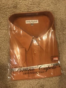 Daniel Ellissa Men's Rust Cognac Dress Shirt 21.5” 37/38 New - Picture 1 of 4