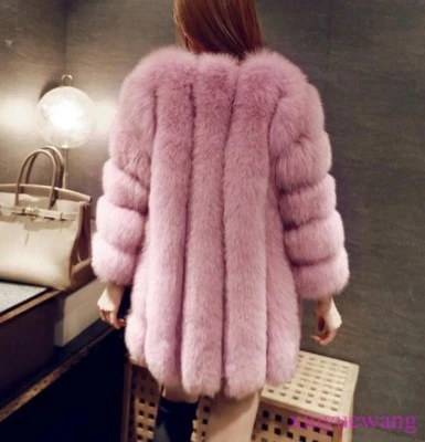 Abrigos de piel de zorro para mujer Chaqueta de invierno Cálida Parka Prendas exteriores S-6XL Abrigos de fiesta 2022 Foto 1 de 4