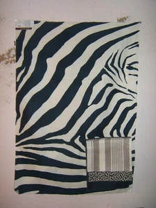 Lee Jofa, Dinisen Print, Zebra Skin Print, Novelty, Remnant, Color Lapis - Picture 1 of 2