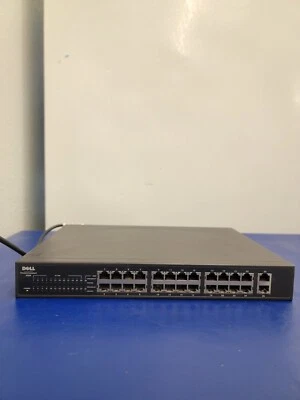 DELL PowerConnect 2324 P/N N4639 Fast Ethernet 24 10/100 + 2 10/100/1000 Used - Image 1 of 4