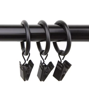 New 10 Curtain Rings w/ Clips 1" ID (5 colors) - Picture 1 of 6