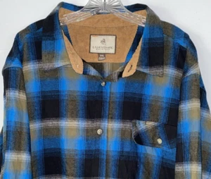 Plaid Shacket Flannel Shirt Legendary Whitetails Blue Mens 2XL XXL 100% Cotton - Picture 1 of 12
