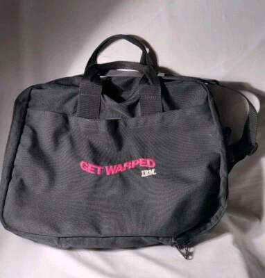 IBM Get Warped Black Canvas Bag 18" x 14" x 5"  Laptop Carrying Case Warp OS - Image 1 of 4