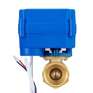 1/2" Brass Motorized Ball Valve Electric Ball Valve Full Port 9-24V AC/DC 2 W... - Picture 1 of 7