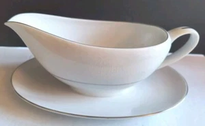 Barco de salsa 1960 con escudo de madera con hueso y reflejo, borde plateado de colección - Imagen 1 de 8