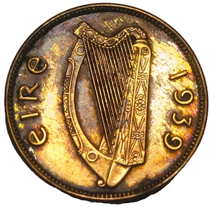 Ireland Farthing, 1939~Rare~786k Minted~Free Ship #A37 - Picture 1 of 2