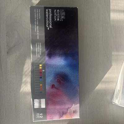 Winsor&Newton, tubos de acuarela profesionales de 12 piezas en estuche de hojalata. Nuevo en paquete Foto 1 de 4