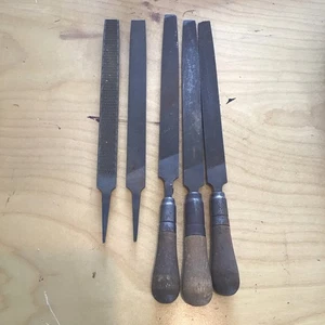 Black Diamond Half Round and Flat File Set Of 5, Wood Handle Lutz - Picture 1 of 12