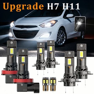 For Hyundai i30 2011-16 Led White H7 & H11 Headlight & 501 Side Light Bulbs - Picture 1 of 12