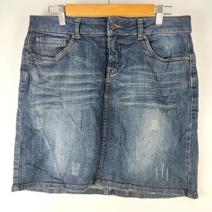 Falda vaquera informal elástica azul talla 44 Best Connections para mujer - Imagen 1 de 9