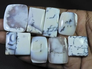 8Pcs Natural Dendrite Opal Octagon Shape Cabochon Loose Gemstone Lot 292cts. d97 - Picture 1 of 9