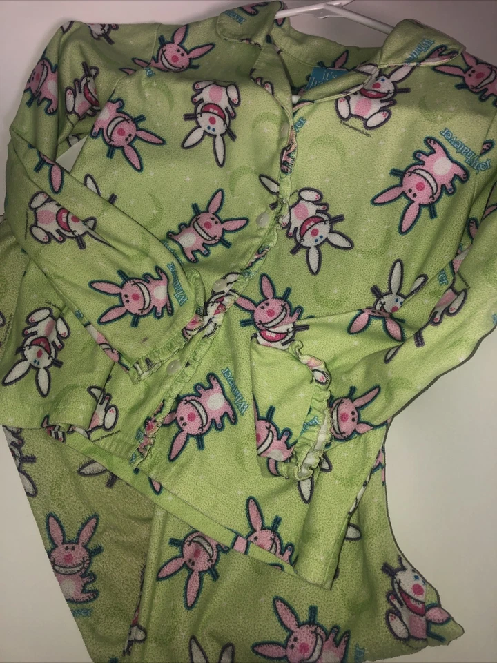 It’s Happy Bunny “Whatever” 2Pc Pajama Pant Set Youth 4-5 Vintage Jim Benton Y2K - Image 1 of 4