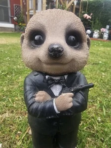 Vivid Arts Baby Meerkats Pet Pals Garden Ornament Spy 007 James Bond - Picture 1 of 4