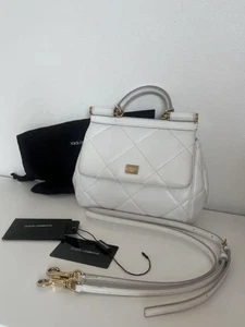 Dolce & Gabbana Sicily Leather Satchel Bag Designer Top Handle Handbag Luxury JP - Picture 1 of 24