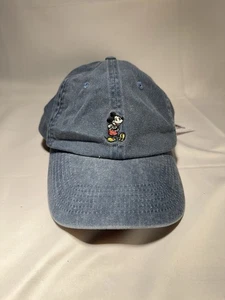 Disney Parks Mickey Mouse Blue Denim Strap Back Adjustable Adult Hat Cap NWT - Picture 1 of 6