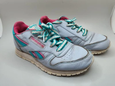 Tênis Reebok Classic cinza, azul-petróleo e rosa FU7973 Athletic Youth 2,5 EUR 33 - Imagem 1 de 4