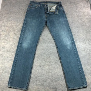 Levi's 501 Men's Jeans 34x36 Blue Straight Leg Medium Wash Mid Rise Cotton Denim - Picture 1 of 15
