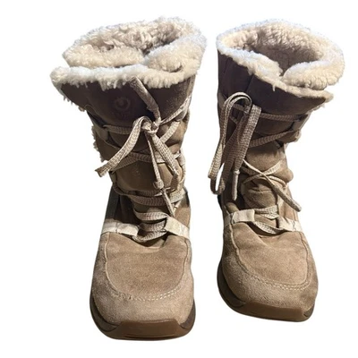 Botas de piel de oveja Ulu Crow beige claro y camel para mujer talla 7 Foto 1 de 4