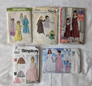 Vintage Dressmaker Patterns X5 Variety Children's Bridal Dresses, 1970s & 1990s - Picture 1 of 11
