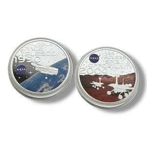 NASA 50mm Silver Plated Coins 2023 Samoa Half Dollar Limited Edition - Apollo - Picture 1 of 4