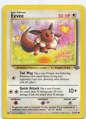 Eevee 51/64 Jungle Common Unlimited MP Pokémon TCG - Image 1 of 2
