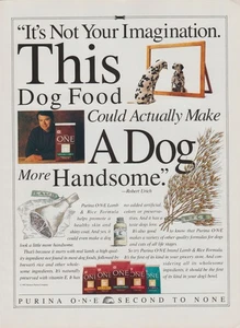 1992 Purina One - "Make Dog More Handsome" - Actor Robert Urich - Print Ad Photo - Picture 1 of 1