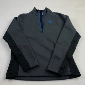 Suéter Pullover Spyder Gris Medio 2 Tonos 1/2 Cremallera Polar PARECE USADO UNA VEZ - Imagen 1 de 10