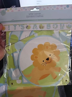 It’s a Boy Baby Shower Banner 7 pies Safari Jungla Tema Azul Verde Fiesta Decoración Nuevo Foto 1 de 4