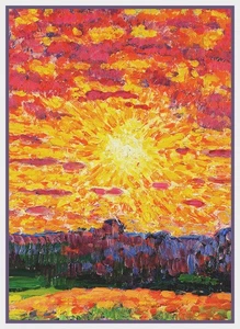 Paisaje estonio al sol por el artista Konrad Mägi patrón de punto de cruz contado - Imagen 1 de 4