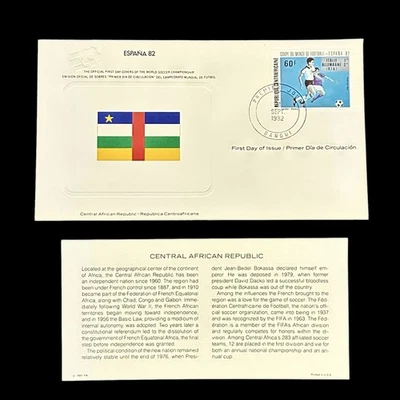 Sobre sello 60F Copa Mundial España 82 FDC 1982 República Centroafricana FDC - España 82  Foto 1 de 4