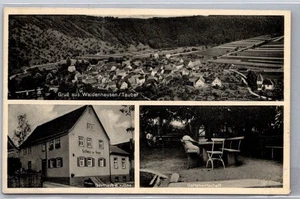 Vintage Waldenhausen Germany – Gasthaus Krone Triple View Postcard - Bild 1 von 2