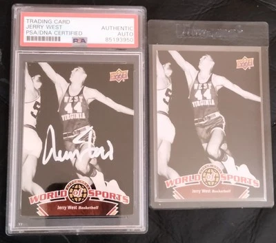 Tarjeta Jerry West Auténtica Firmada 2010 UD World Of Sports #10 BAS Losa + Reg Foto 1 de 2