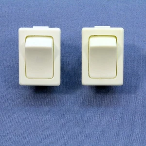 2 Leviton White Snap-In Mini Rocker Panel Switches ON/OFF 10A SPST Micro MR002 - Picture 1 of 4