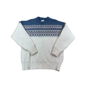 Icelandic Ice Wool Sweater Size XS Cream Vintage Alafoss Vintage Ski Knitted - Picture 1 of 13