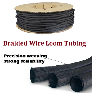 Schwarz erweiterbar Kabel Sleeving Split Wire Loom Tube für Elektronik & Auto Use - Bild 1 von 13