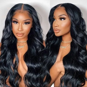 30 Inch Lace Front Wig Body Wave Wig Pre-Plucked with Baby Hair Natural Color... - Picture 1 of 6
