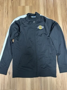 Vintage NBA Los Angeles Lakers Track Jacket Men’s Black Zip Up Retro - Picture 1 of 6