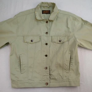 Vintage Eddie Bauer Jacke Damen mittelgrün Strass Nieten Denim 90er - Bild 1 von 18