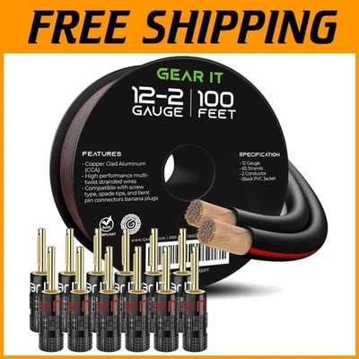 12AWG Speaker Cable 100ft - Banana Plugs 6 Pairs, Pro Series - Image 1 of 4