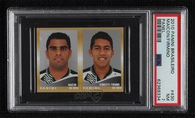 2010 Panini Campeonato Brasileiro 贴纸 Roberto Firmino Maicon PSA 7 0o5i — 第 1/3 张图片