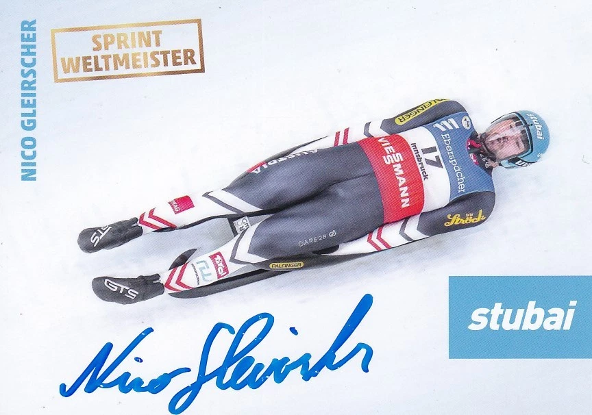 Nico GLEIRSCHER - Österreich, Gold WM 2021 Rodeln, Original-Autogramm! - Bild 1 von 1