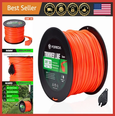 .095" Heavy Duty Trimmer Line 688ft Square Nylon Universal Fit + Cutter - Image 1 of 4