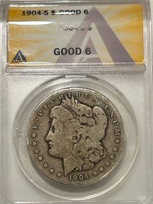 1904 S Morgan Silver Dollar ANACS G6 Tough Date Morgan - Image 1 of 4