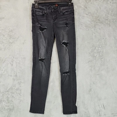 Guess Jeans Womens Size 24 Gray Distressed Low Rise Skinny Stretch Slim Denim - Image 1 of 4