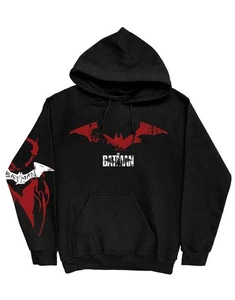 DC Comics Felpa con Cappuccio The Batman Logo Sketch Nuova Ufficiale Uomo Pullover Nero Taglia XL - Foto 1 di 2