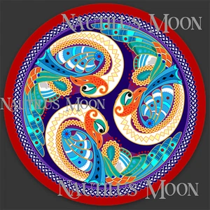 Keltische Vögel Aufkleber Kreis 3" Kostenloser Versand - Bild 1 von 2