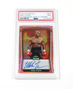 2024 Leaf Metal Halloween Prismatic Jack-O-Lantern Mike Tyson Auto #'d /3 PSA 9 - Bild 1 von 2