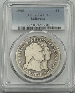 1900 Lafayette “Lowball” Commemorative Silver Dollar $1 - PCGS AG03 - Lowball - Picture 1 of 2