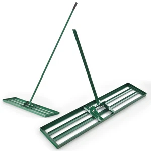 Lawn Leveling Rake Heavy Duty Level Lawn Tool w/ Handle for Garden Backyard Soil - Picture 1 of 10