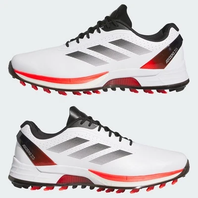 ADIDAS MEN'S ADIZERO ZG GOLF SHOES SIZE: 12 M WHITE/LUCID RED/BLACK NEW!! 2671 - Image 1 of 4